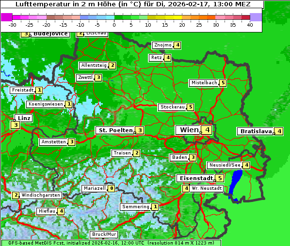 Temperatur, 17. 2. 2026