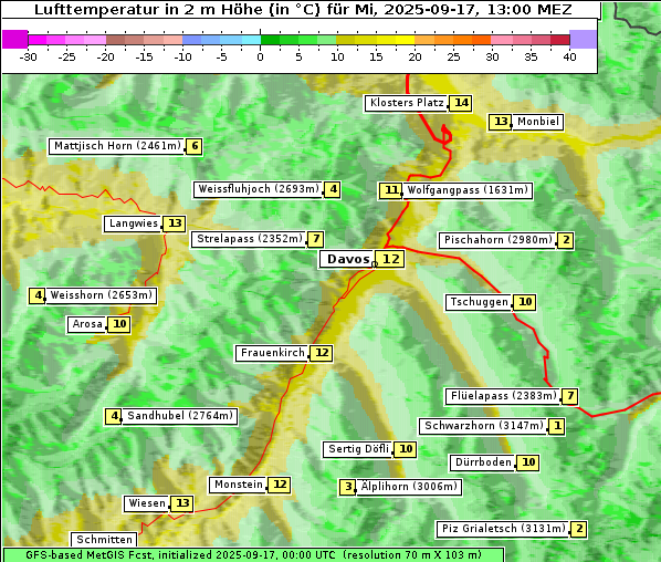 Temperatur, 17. 9. 2025