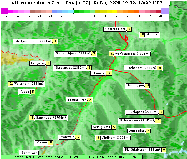 Temperatur, 30. 10. 2025