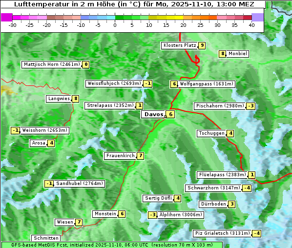 Temperatur, 10. 11. 2025