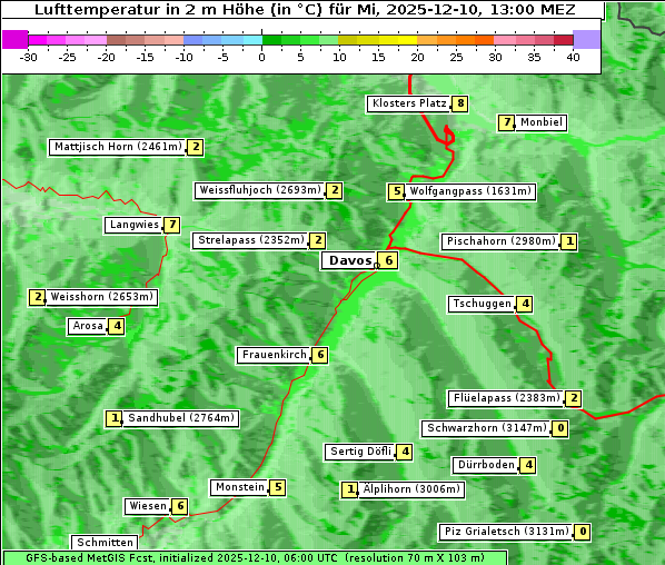 Temperatur, 10. 12. 2025