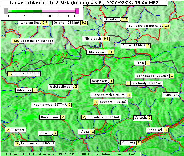Niederschlag, 20. 2. 2026
