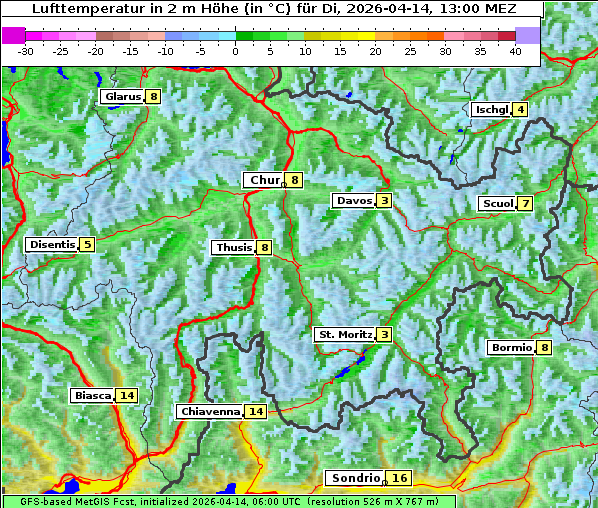 Temperatur, 14. 4. 2026