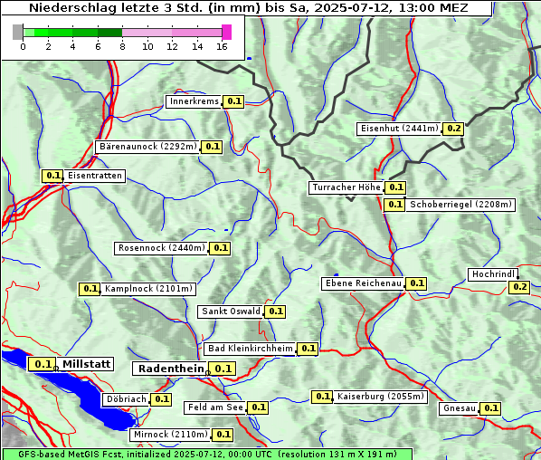 Niederschlag, 12. 7. 2025