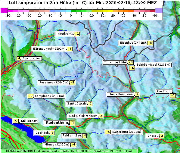 Temperatur, 16. 2. 2026