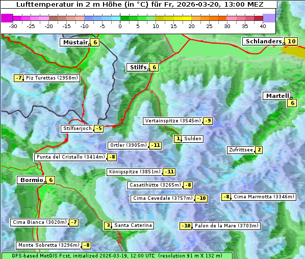 Temperatur, 20. 3. 2026