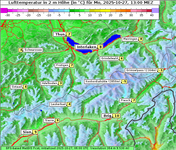 Temperatur, 27. 10. 2025