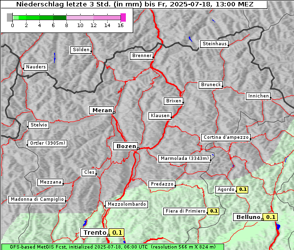 Niederschlag, 18. 7. 2025