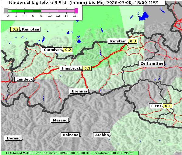 Niederschlag, 9. 3. 2026