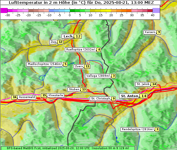 Temperatur, 21. 8. 2025