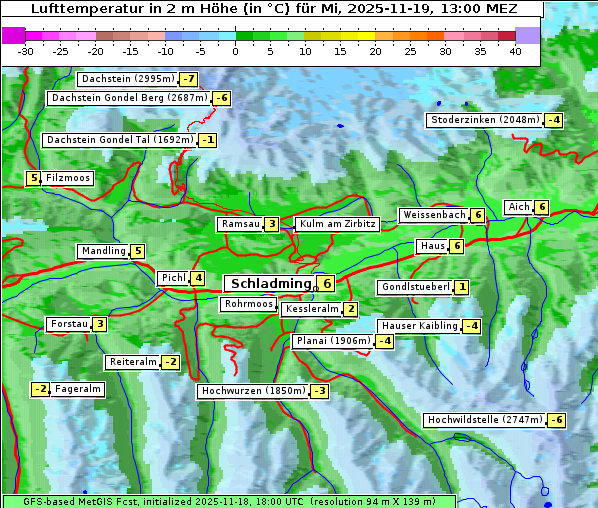 Temperatur, 19. 11. 2025
