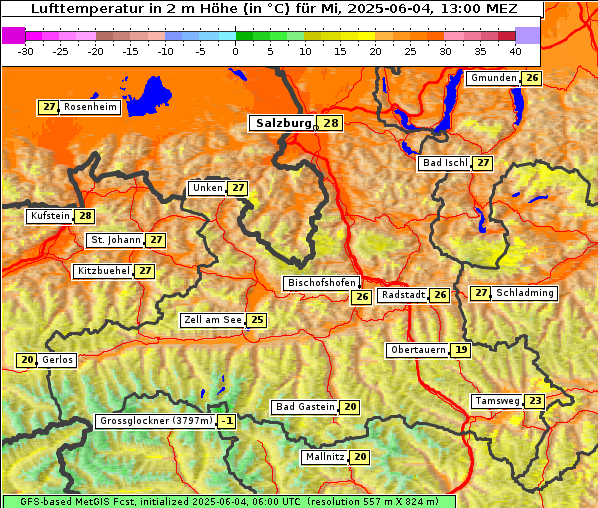 Temperatur, 4. 6. 2025