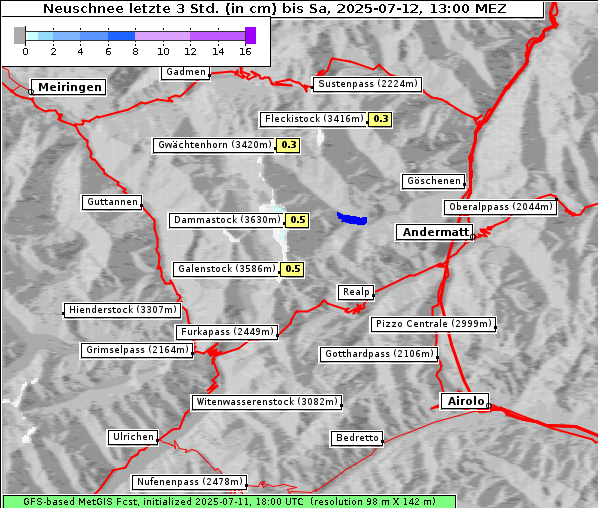 Neuschnee, 12. 7. 2025
