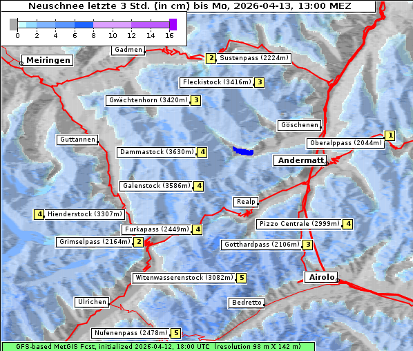 Neuschnee, 13. 4. 2026