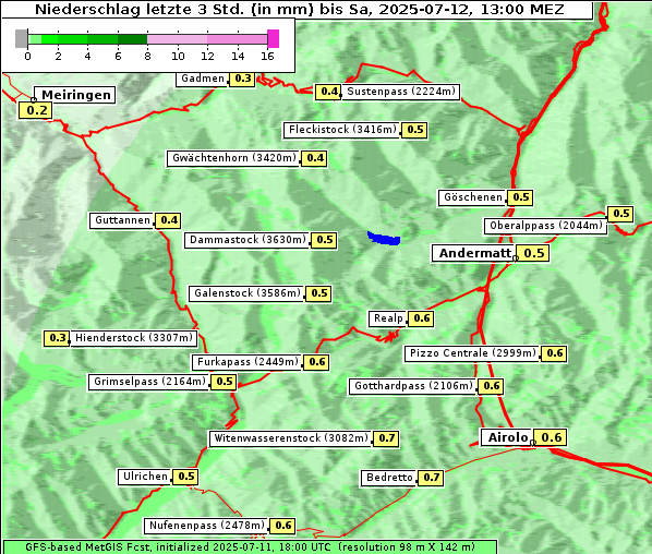 Niederschlag, 12. 7. 2025