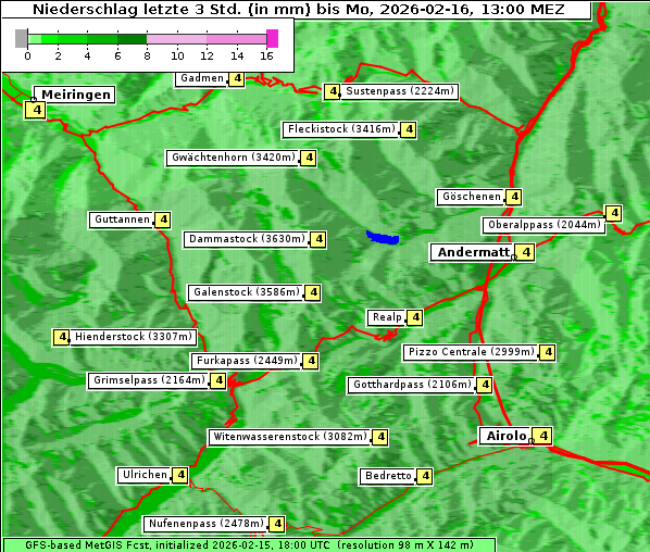 Niederschlag, 16. 2. 2026