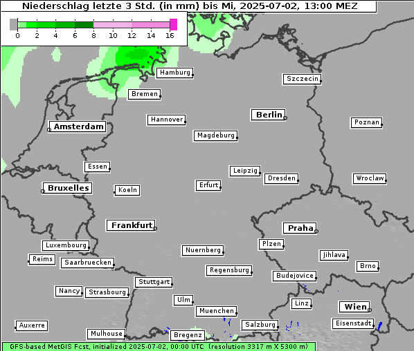 Niederschlag, 2. 7. 2025