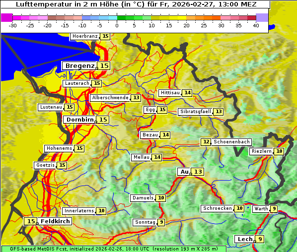 Temperatur, 27. 2. 2026