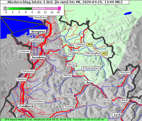 Niederschlag, 15. 4. 2026