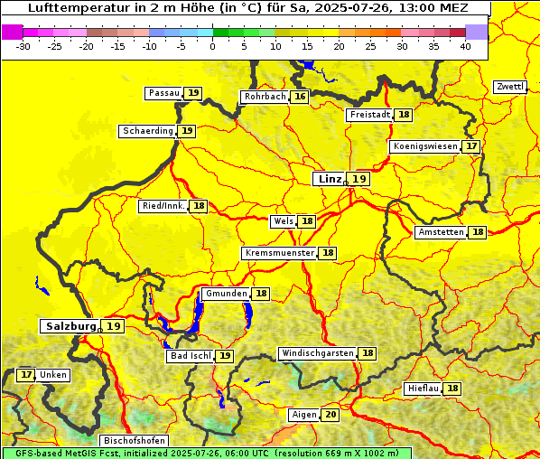 Temperatur, 26. 7. 2025