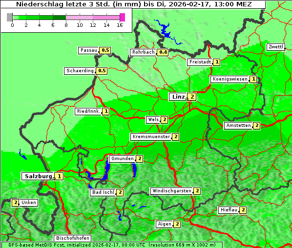 Niederschlag, 17. 2. 2026