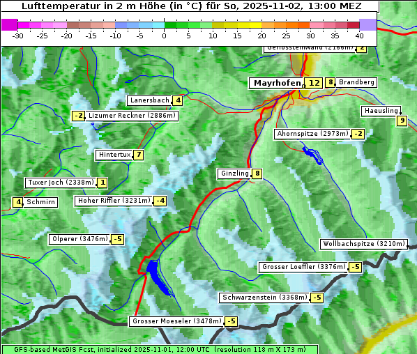 Temperatur, 2. 11. 2025