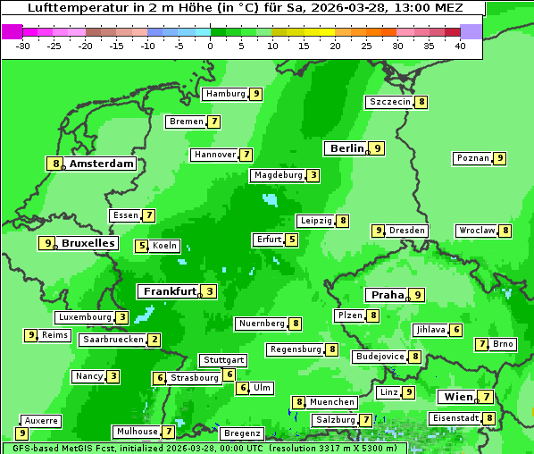 Temperatur, 28. 3. 2026