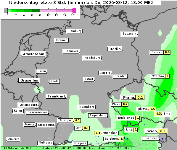 Niederschlag, 12. 3. 2026