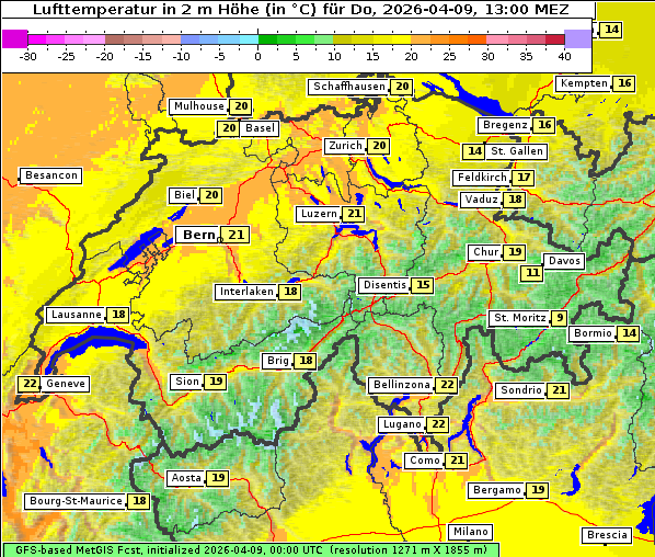 Temperatur, 9. 4. 2026