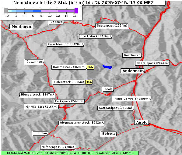 Neuschnee, 15. 7. 2025