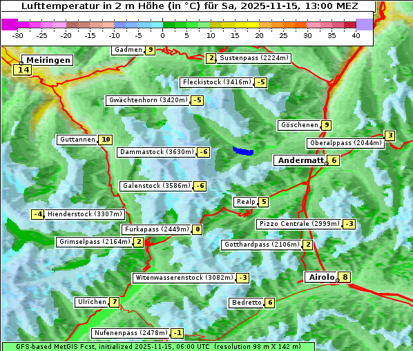 Temperatur, 15. 11. 2025