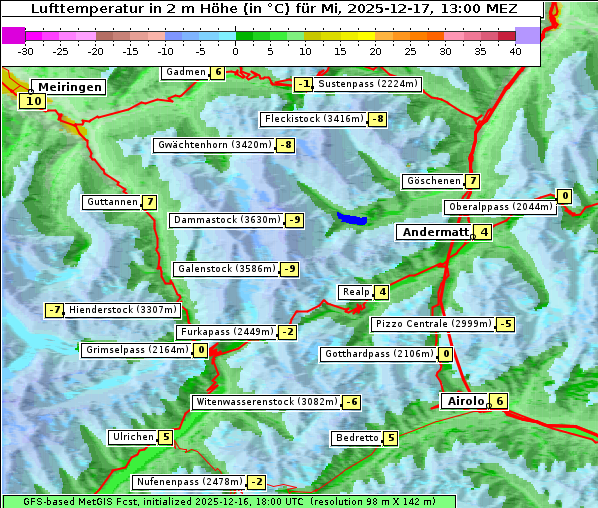 Temperatur, 17. 12. 2025
