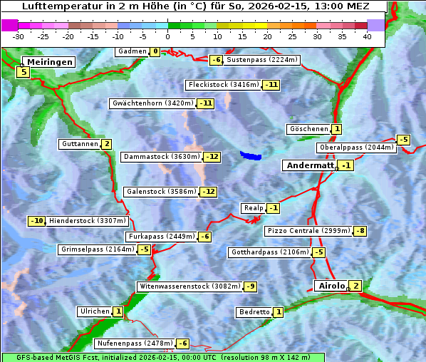 Temperatur, 15. 2. 2026