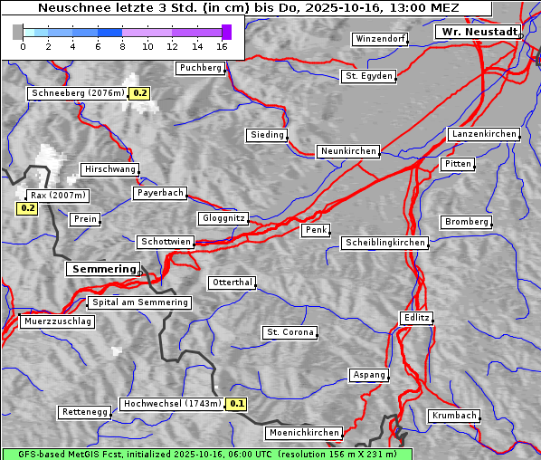 Neuschnee, 16. 10. 2025