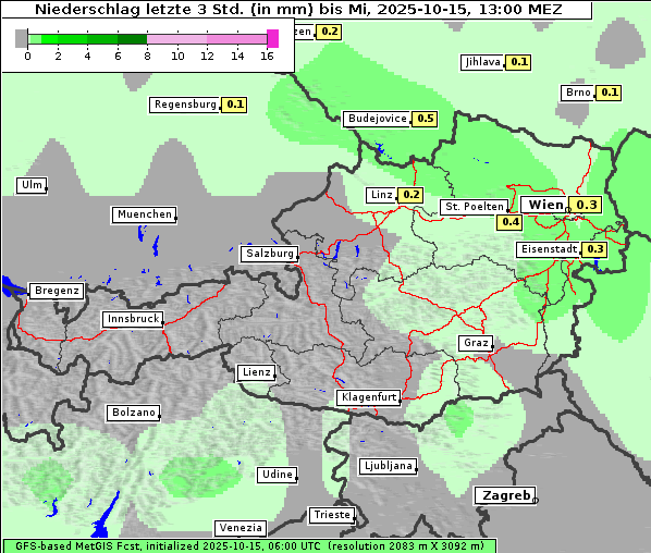 Niederschlag, 15. 10. 2025
