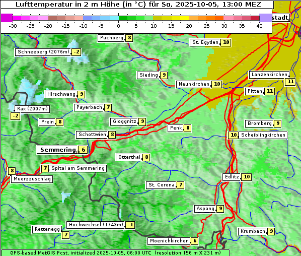 Temperatur, 5. 10. 2025