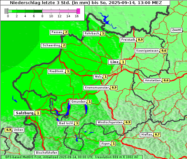 Niederschlag, 14. 9. 2025