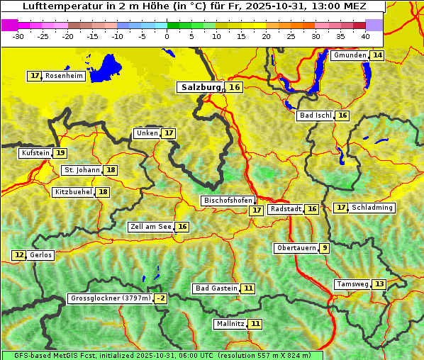 Temperatur, 31. 10. 2025