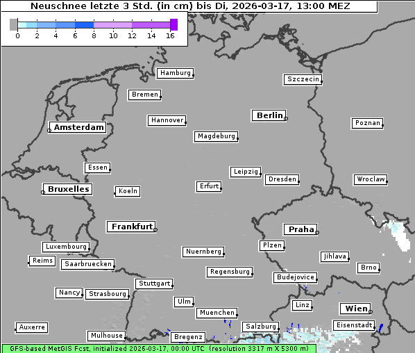 Neuschnee, 17. 3. 2026