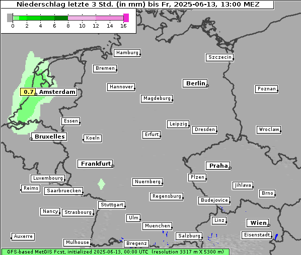 Niederschlag, 13. 6. 2025