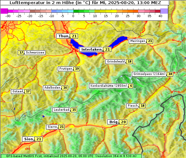 Temperatur, 20. 8. 2025