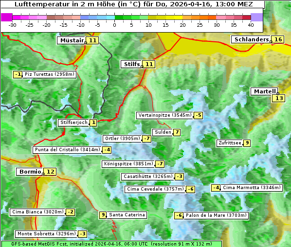 Temperatur, 16. 4. 2026