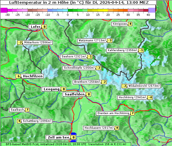 Temperatur, 14. 4. 2026