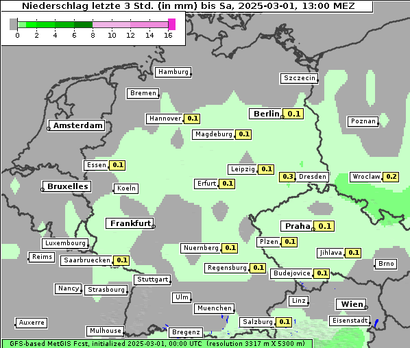 Niederschlag, 1. 3. 2025