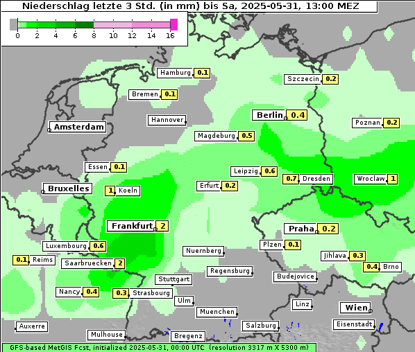 Niederschlag, 31. 5. 2025