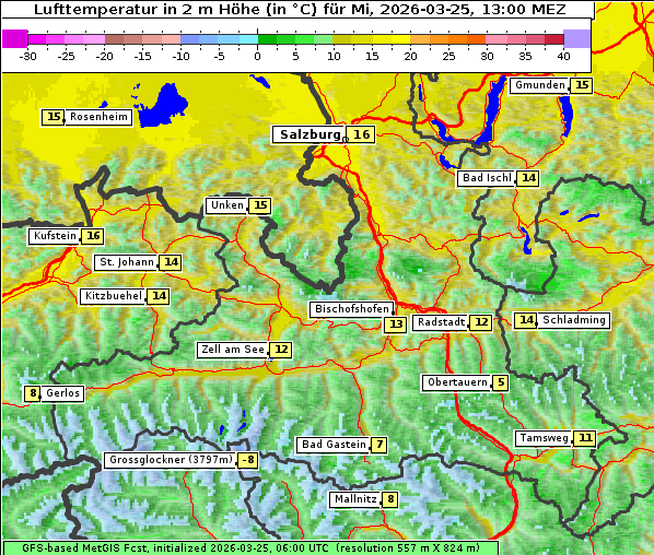 Temperatur, 25. 3. 2026