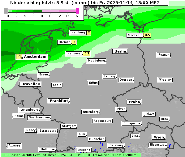Niederschlag, 14. 11. 2025