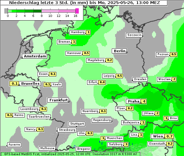Niederschlag, 26. 5. 2025