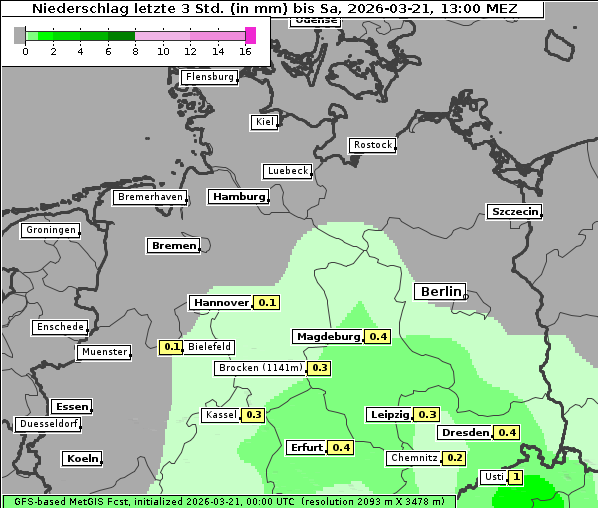 Niederschlag, 21. 3. 2026