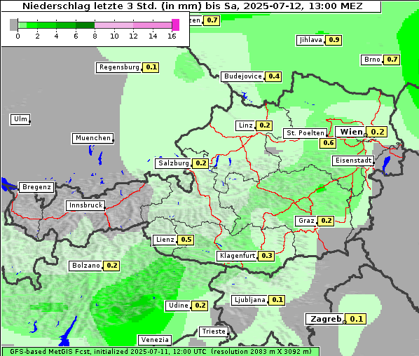 Niederschlag, 12. 7. 2025